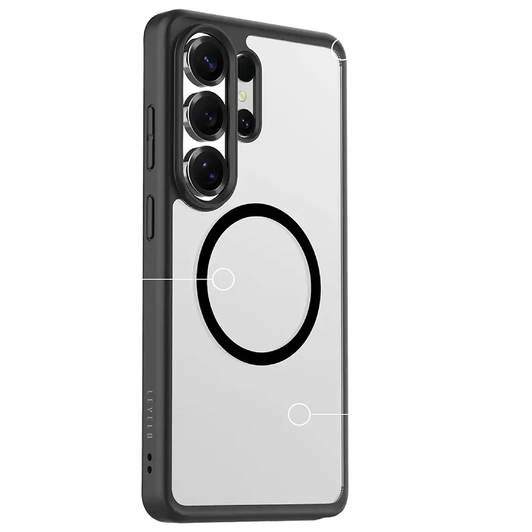Levelo Spira MagSafe Clear Grip Case for S26 Ultra - Black Levelo Spira MagSafe Clear Grip Case for S26 Ultra - Black