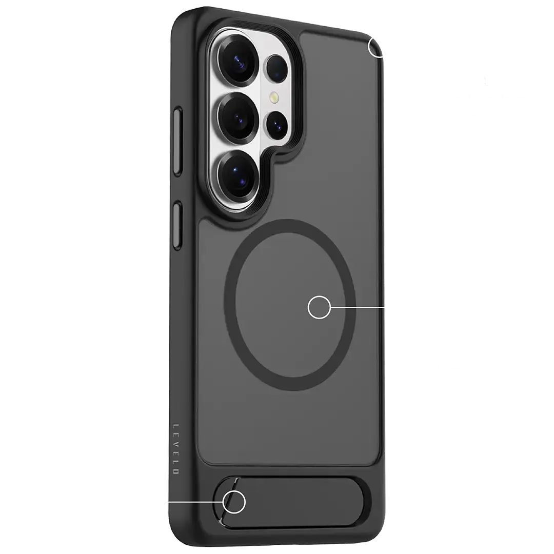 Levelo Matteo Hybrid Kickstand Case for S26 Ultra - Black Levelo Matteo Hybrid Kickstand Case for S26 Ultra - Black