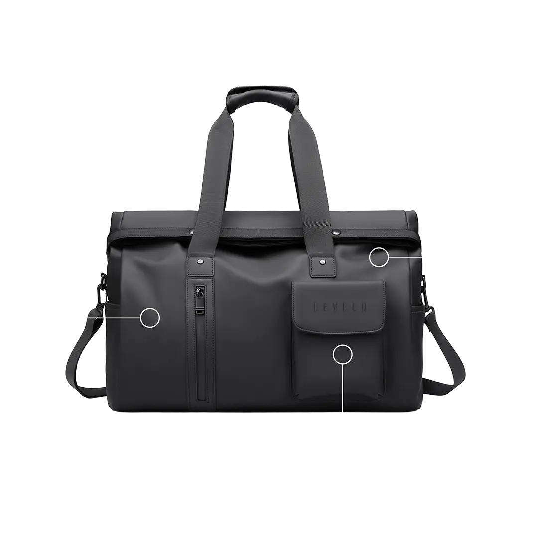 Levelo Monaco Travel Duffle Bag - Black Levelo Monaco Travel Duffle Bag - Black