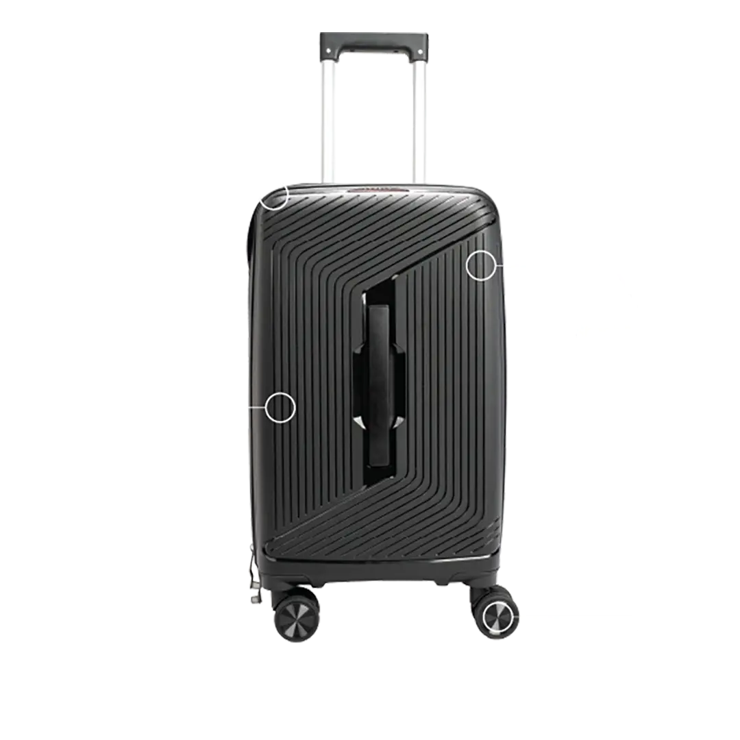 Levelo Tenax PP Unbreakable Set Of 3 Travel Luggage 21"/25"/29" - Black Levelo Tenax PP Unbreakable Set Of 3 Travel Luggage 21"/25"/29" - Black
