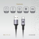 Levelo Otto USB A to C 18W Cable - Black