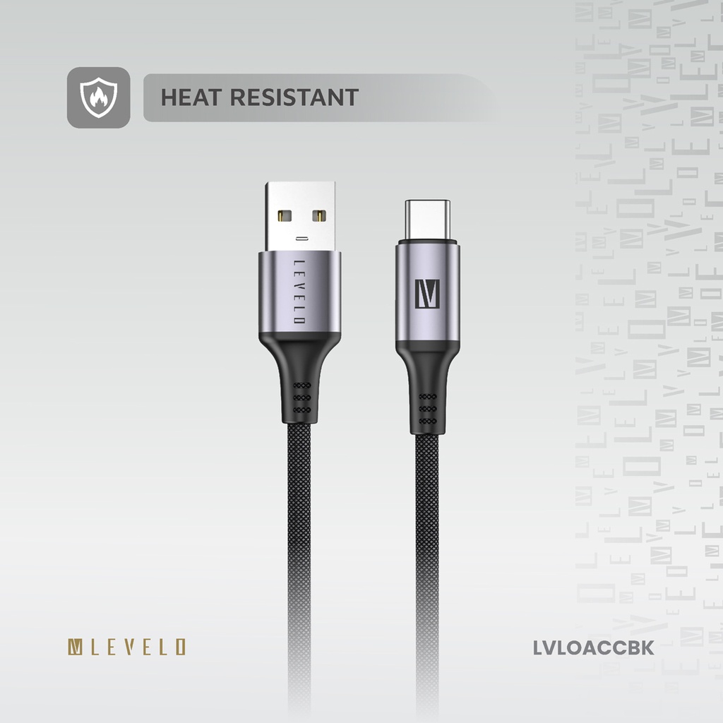 Levelo Otto USB A to C 18W Cable - Black