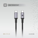 Levelo Otto USB C to C 60W Leather Cable - Black