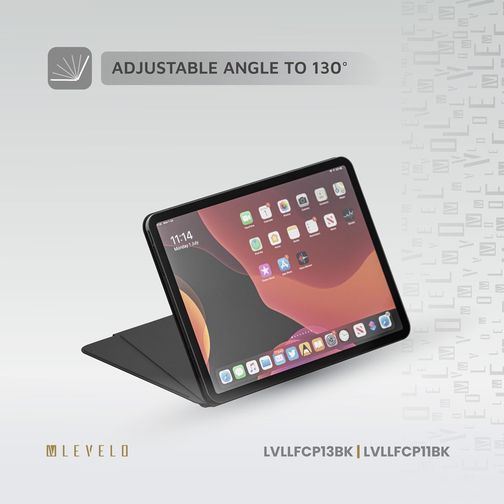 Levelo Luxora Folio Case for iPad Series - Black