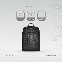 Levelo Gracia PU Leather Water Resistant Black Universal Backpack