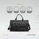 Levelo AllinStyle Saffiano Leather Travel Duffle Bag - Black