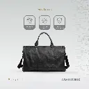 Levelo AllinStyle Saffiano Leather Travel Duffle Bag - Black