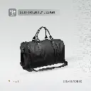 Levelo AllinStyle Saffiano Leather Travel Duffle Bag - Black