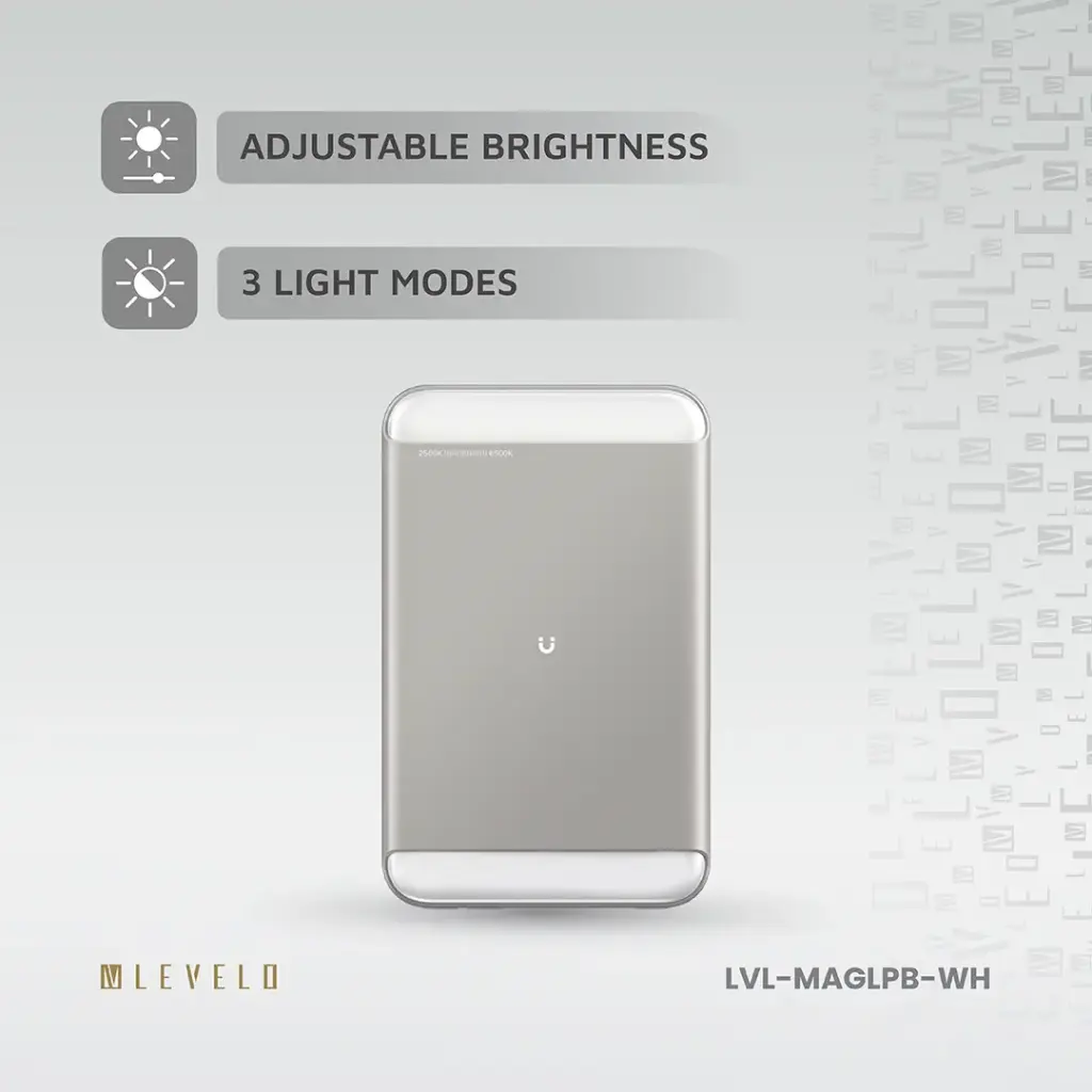 Levelo MagLight Portable Power Bank 8000mAh - White