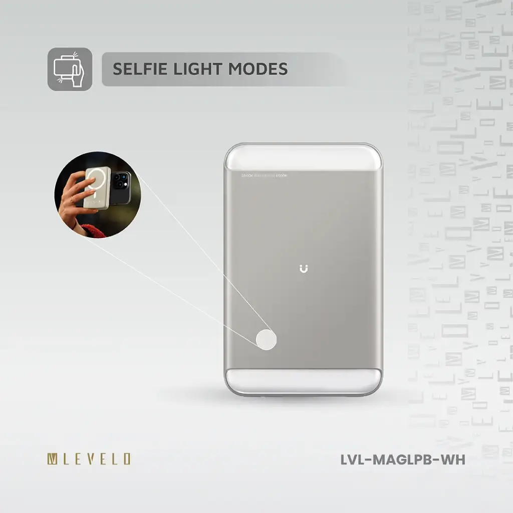 Levelo MagLight Portable Power Bank 8000mAh - White