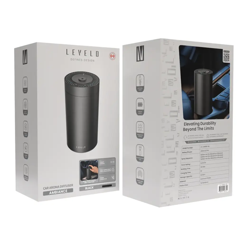 Levelo 2000mAh Ambiance Car Aroma Diffuser - Black