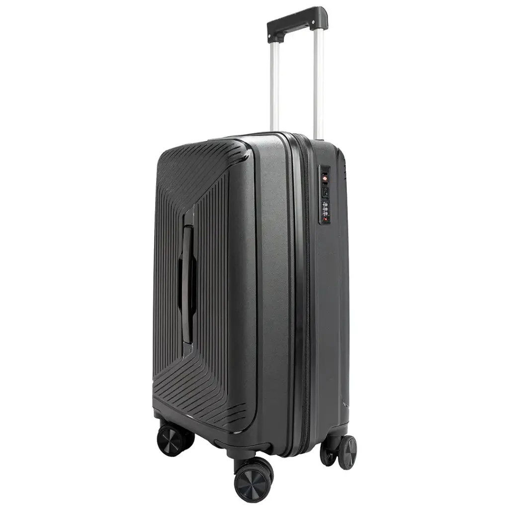 Levelo Tenax PP Unbreakable Set Of 3 Travel Luggage - Black3.webp