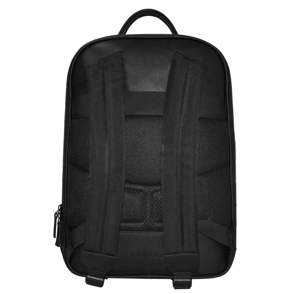 Levelo Gracia PU Leather Water Resistant Black Universal Backpack | Levelo