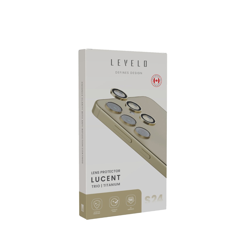 Levelo Trio Camera Lens For Samsung S24 / S24 Plus - Titanium Gold