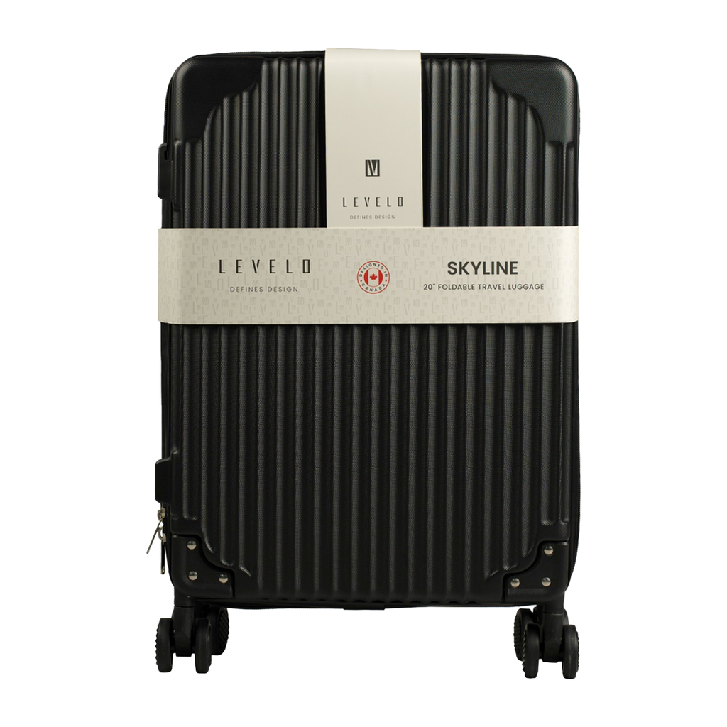 Levelo Skyline 20" Foldable Travel Luggage - Black