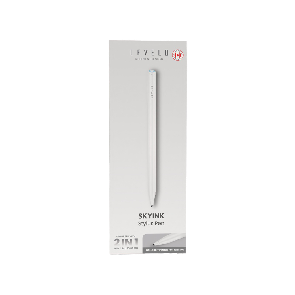 Levelo SkyInk 2 in 1 Stylus Pen & Ballpoint Pen For iPad & Writing - White