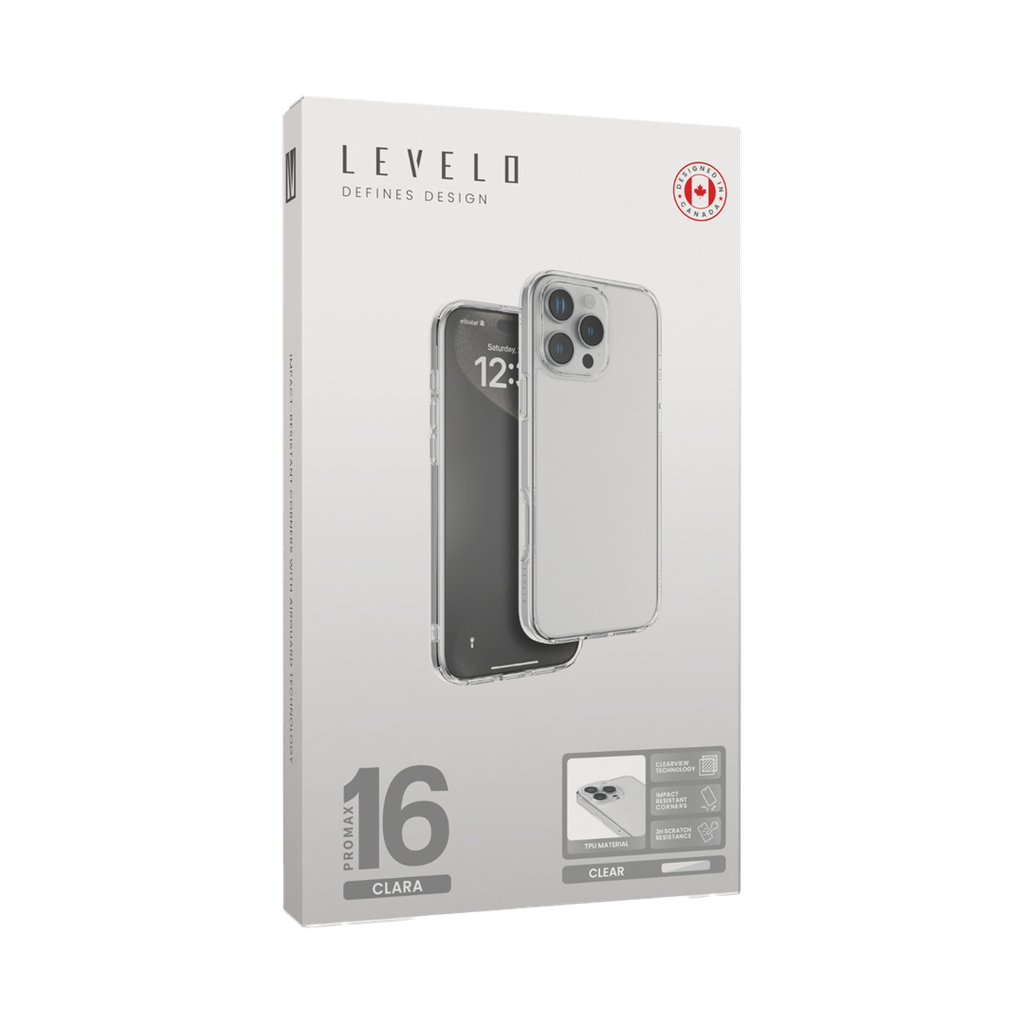 Levelo Clara Clear Case For iPhone 16 Series - Clear