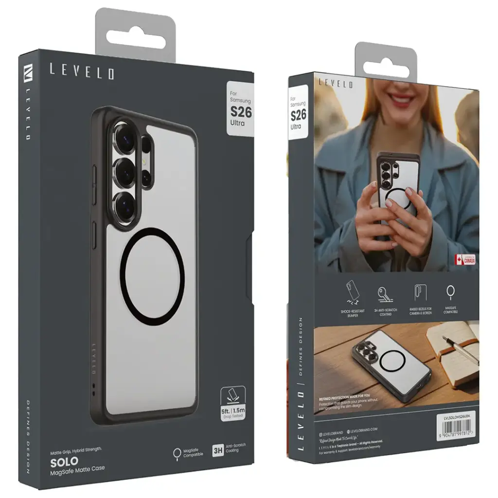 Levelo Solo MagSafe Matte Case for S26 Ultra - Black.webp