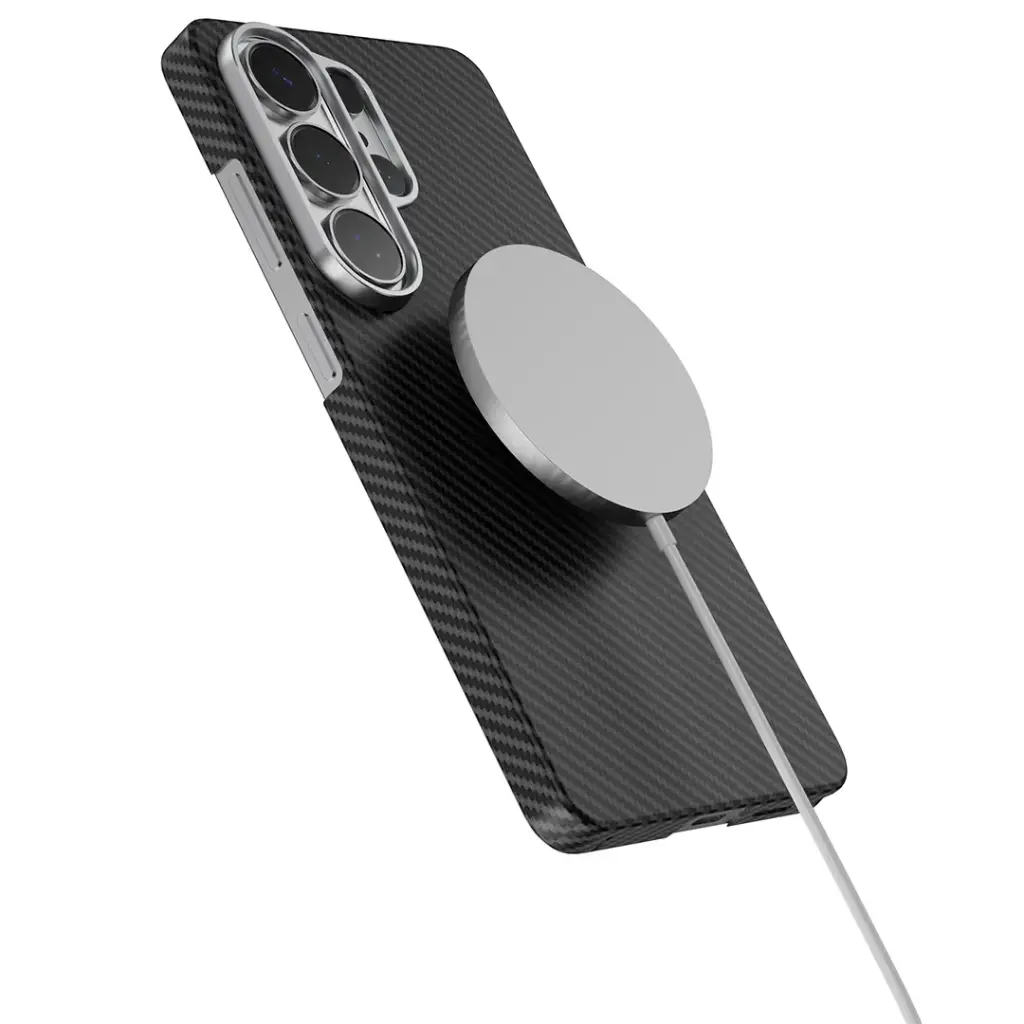 Levelo Sergei 1500D Aramid Fiber Case for S26 Ultra - Black4.webp