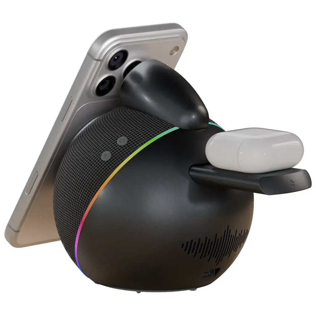 Levelo Aira Wireless Charger With Speaker - Black3.webp