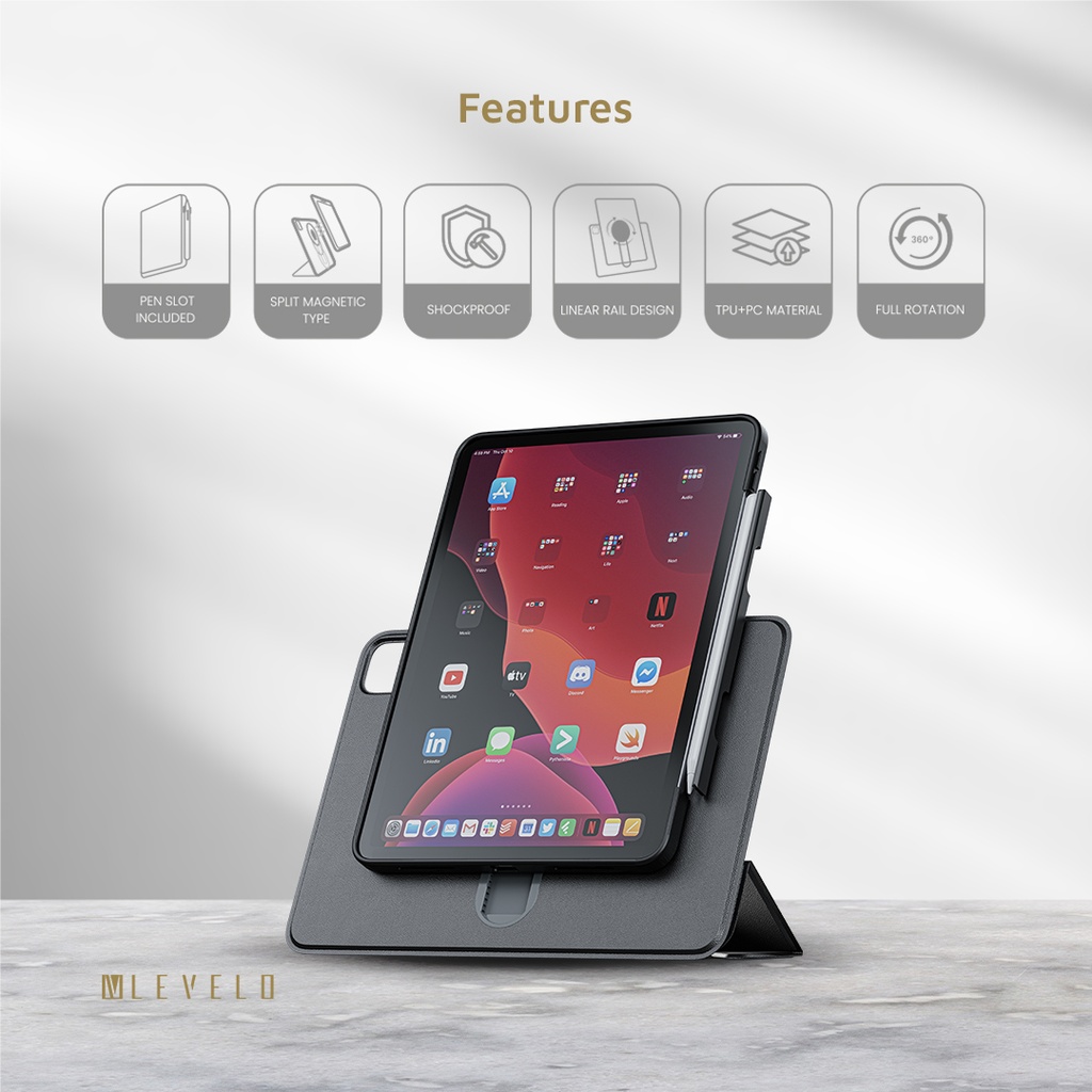 Levelo Converge Detachable Case For iPad