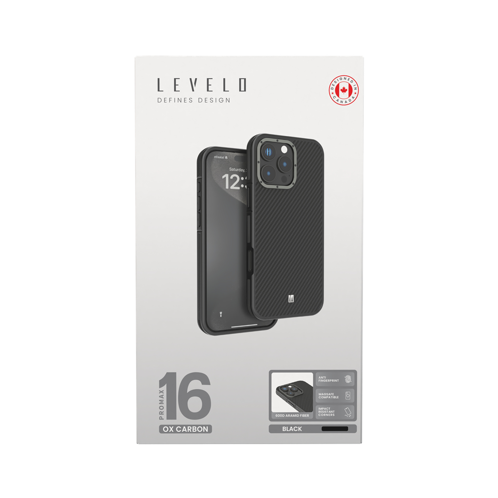 Levelo Ox Carbon Case For iPhone16 Pro Max/Pro