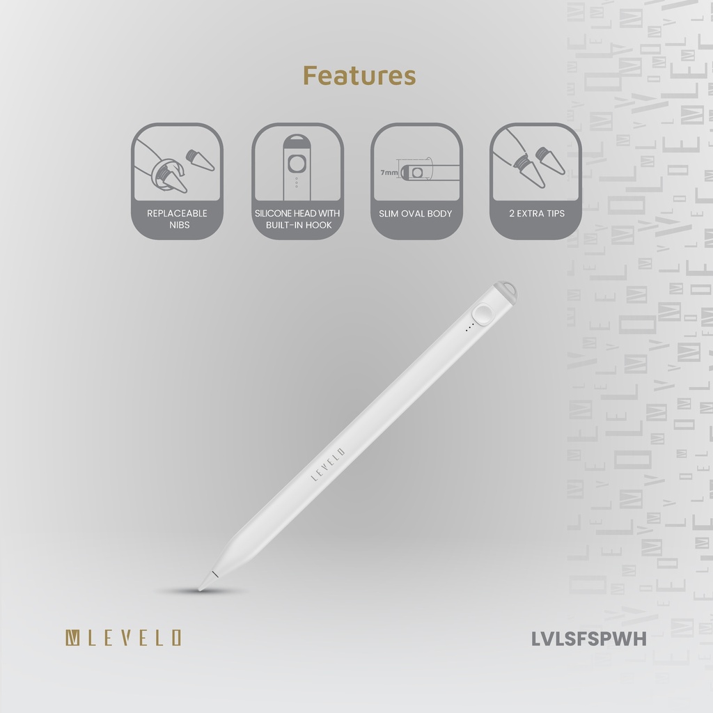 Levelo Skyflex Stylus Pen for iPad Series - White