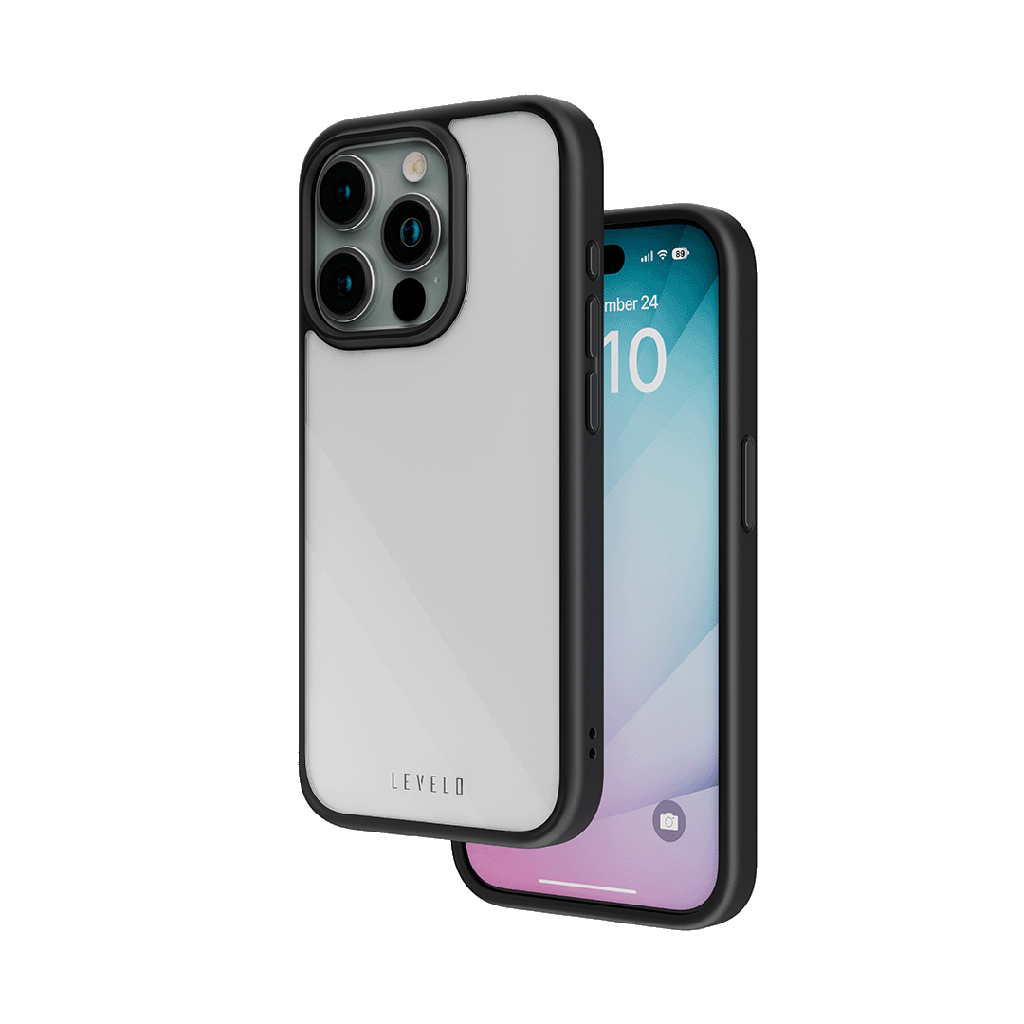 Levelo Solo Shock-Proof Edges with Airguards Clear Case for iPhone 15 Series