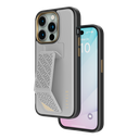 Levelo Morphix Cuero Gripstand Case For iPhone 15 Pro - Grey