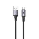 Levelo Otto USB A to C 18W Leather Cable - Black