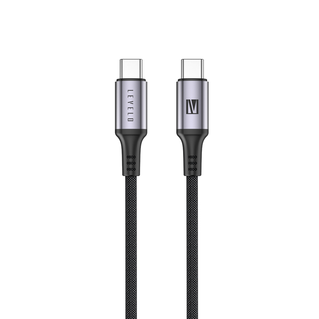 Levelo Otto USB C to C 60W Leather Cable - Black