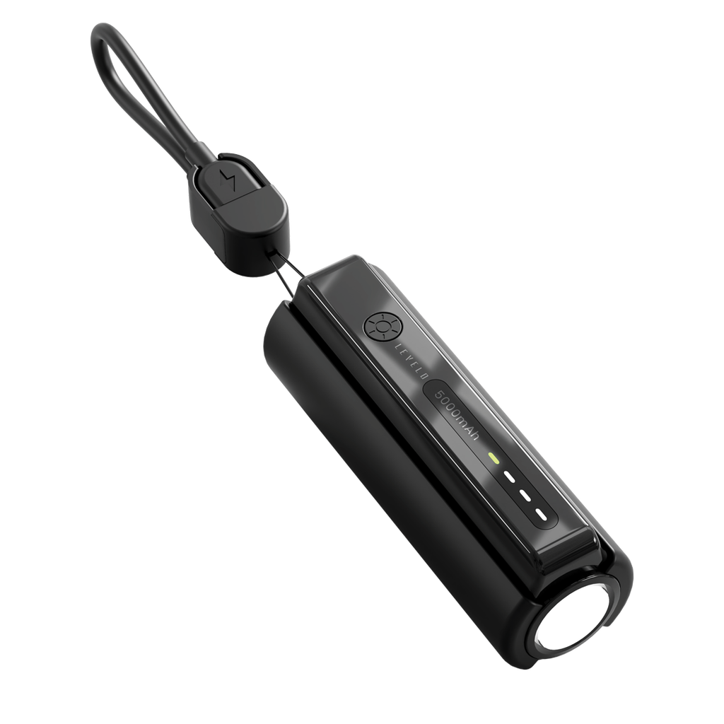 Levelo Nova Pro 5000mAh Power Bank with Flashlight - Black