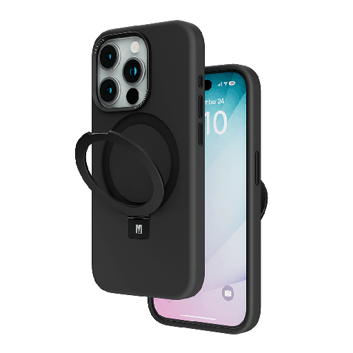 Levelo Iris Pro Metal Kickstand Liquid Silicone Case for iPhone 15 Series