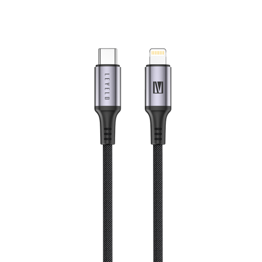 [LVLOCLCBK] Levelo Otto USB C to Lightning 30W Leather Cable - Black