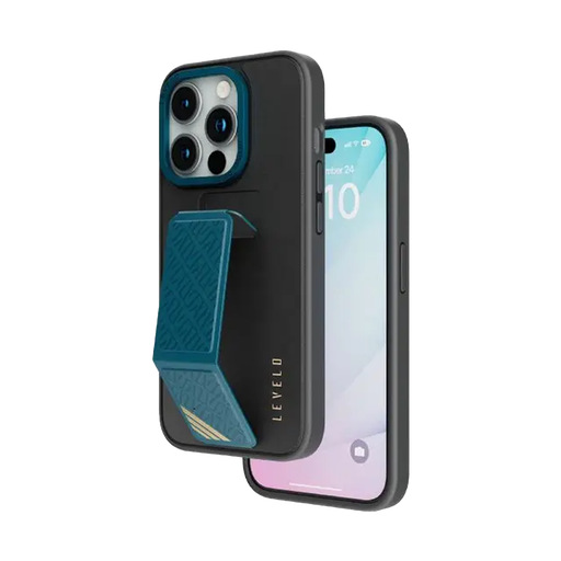 Levelo Morphix Leather Case with Kickstand for iPhone 15 Pro